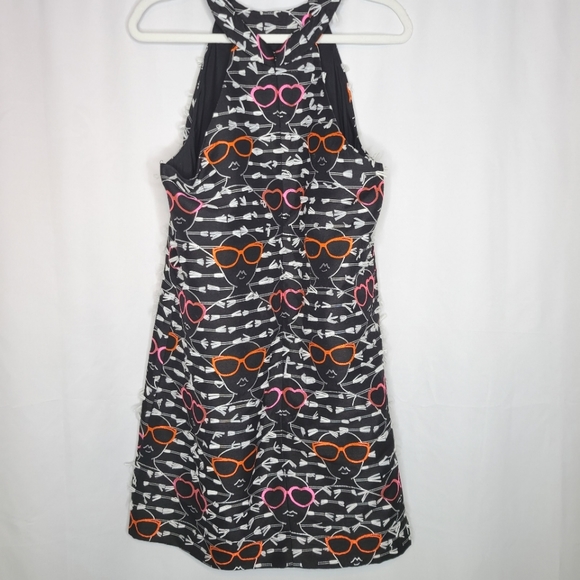 Hutch Anthropologie Black Sunglass Motif Embroidered Halter Neck Dress - Picture 9 of 11